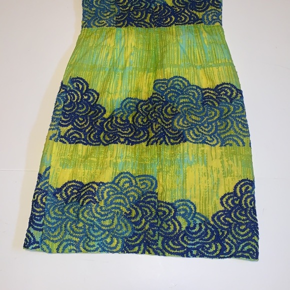 Anthropologie Maeve “Tabitha” Green and Blue Embroidered Dress - Women’s Size 2 - Picture 4 of 11